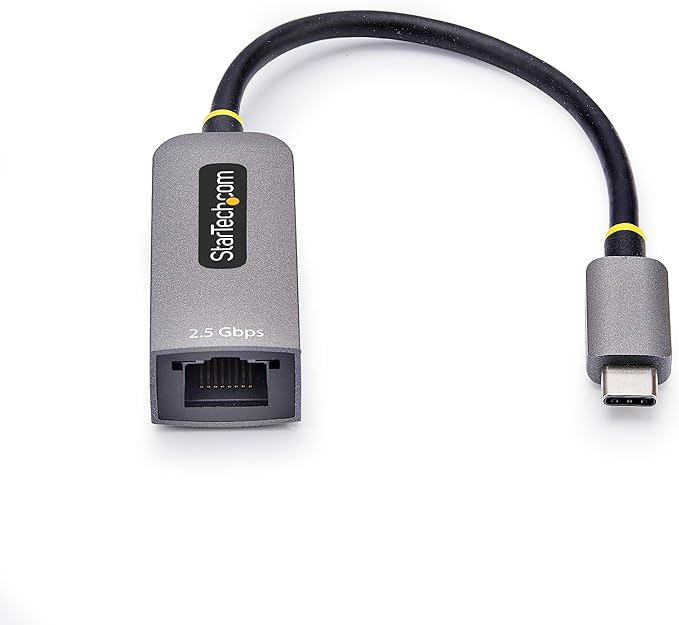 StarTech.com 2.5GbE USB-C to Ethernet Adapter, NBASE-T NIC, USB 3.0 Type-C 2.5/1G Multi Speed Network, Thunderbolt Compatible