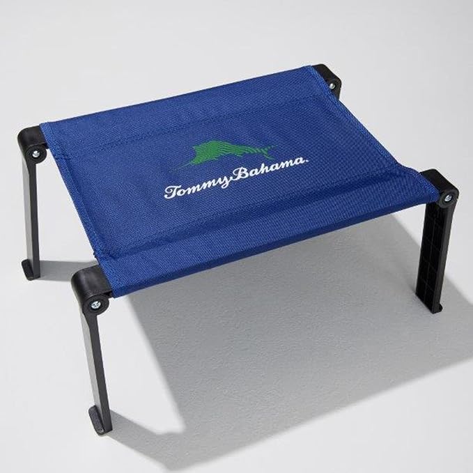 Tommy Bahama Ultra Compact Fabric Beach Folding Table, Camping Table, Foot Rest, Outdoor Picnic Table