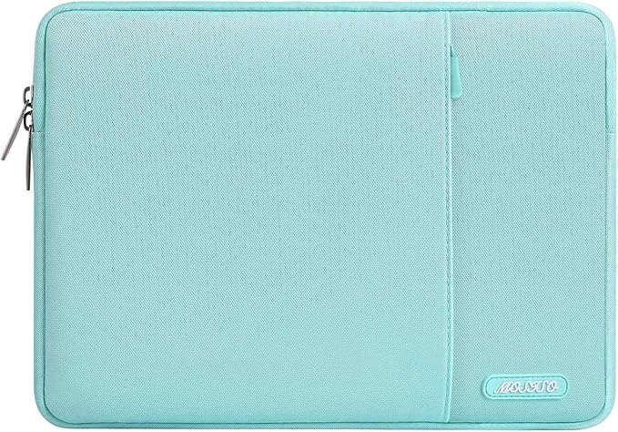 MOSISO Laptop Case 13 inch, 13 inch Laptop Sleeve Compatible with MacBook Air M4 M3 M2 M1 2025-2018 / Pro M2 M1 2025-2016, Polyester Vertical Computer Sleeve Bag with Pocket, Mint Blue