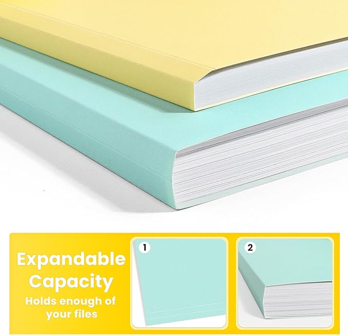 SUNEE File Folders, 18 Pack Manilla Folders 8.5 x 11, Colored File Folders Home Office School Supplies for Documents Files Paper, 6 Soft Colors