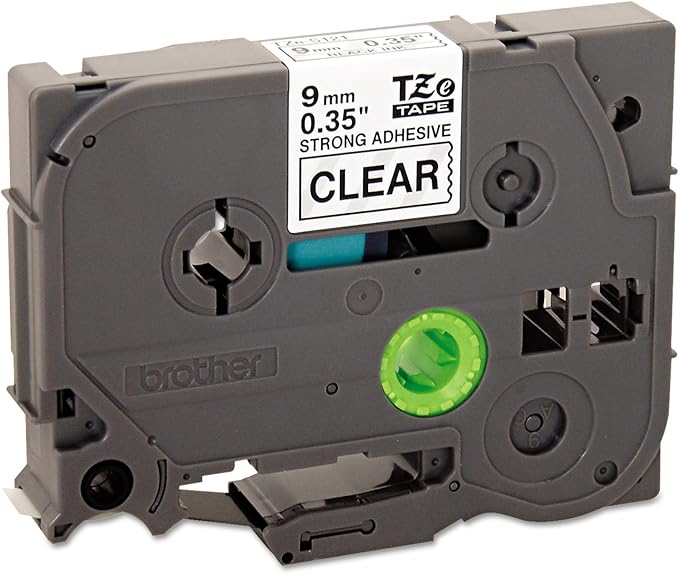 Brother Tape, Black on Clear Extra Strength, 9mm (TZeS121)