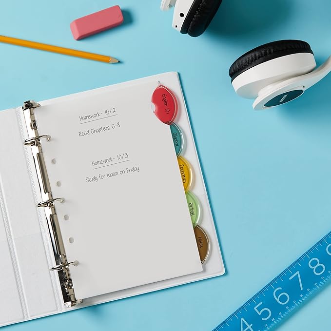 Avery Insertable Style Edge Plastic Mini Dividers for 3 Ring Binders, 5.5" x 8.5", 5-Tab Sets, Multicolor, 4 Binder Divider Sets (21118)