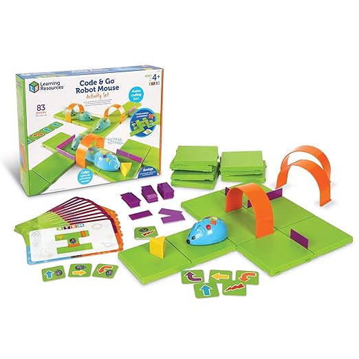 Learning Resources Code & Go Robot Mouse Activity Set - Robotics Kit For Kids, Pet Coding, STEM Games, Screen Free Activities, Engineering Science Kit, Toddler Interactive Games, Gifts For Boys
