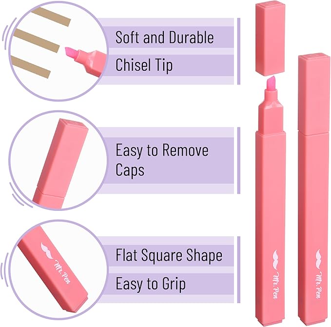 Mr. Pen- Aesthetic Highlighters, 8 Pack, Chisel Tip, Summer Morning, Cute Highlighters Assorted Colors