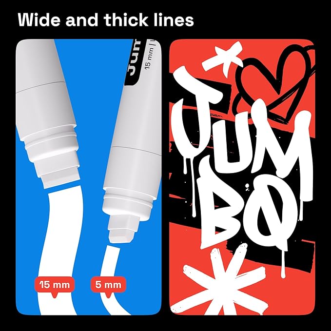 ARTISTRO 2 White Acrylic Paint Markers - 15mm Jumbo-Tip Paint Pens - Perfect for Crafting, Art Projects, & More