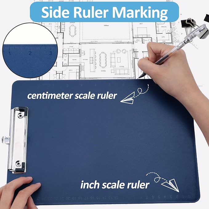 16 Pack Plastic Clipboards with Low Profile Clip, Hanging Clipboards Bulk, Clip Boards 8.5x11 Holds 100 Sheets, A4 Letter Size Clipboard for Teacher, Students, Kids, School & Office