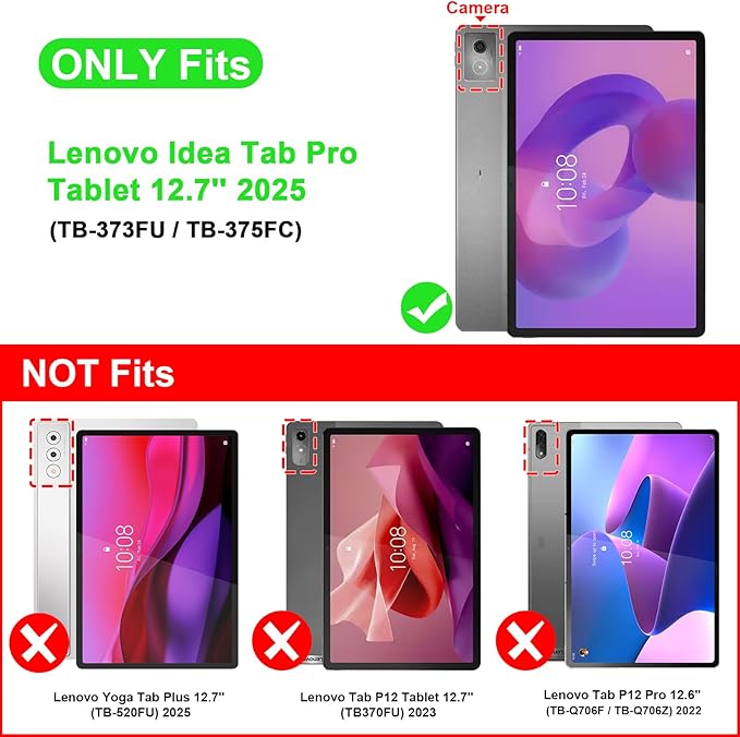 Fintie Case for Lenovo Idea Tab Pro 12.7 inch 2025 (TB-373FU/ TB-375FC) - Ultra-Thin Soft TPU Back Cover Protective Case with Pen Holder and Auto Sleep/Wake (Green)