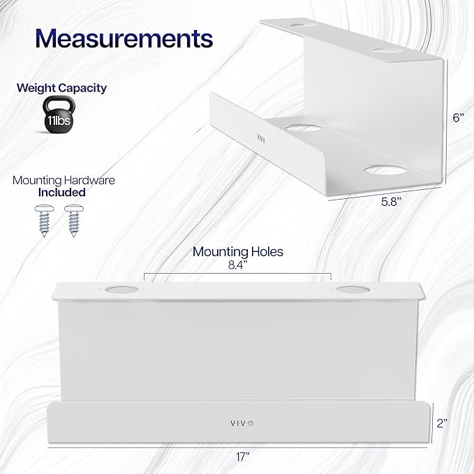 VIVO Under Desk 17 inch Extra Deep Cable Management Tray, Power Strip Holder, Cord Organizer, Wire Tamer for Office and Home, White, DESK-AC16-1CW