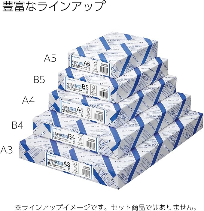 Kokuyo KB Paper, Paper Thickness 0.09 mm, 64gsm, 80 Bright (ISO), 500 Sheets, FSC Certified (1 Pack, A4)