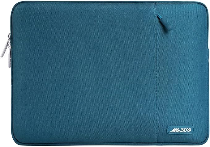 MOSISO Laptop Case 15 inch, 15 inch Laptop Sleeve Compatible with MacBook Air 15 M4 A3241 M3 A3114 M2 A2941 2025 2024 2023,Dell XPS 15,Polyester Vertical Computer Sleeve Bag with Pocket, Deep Teal