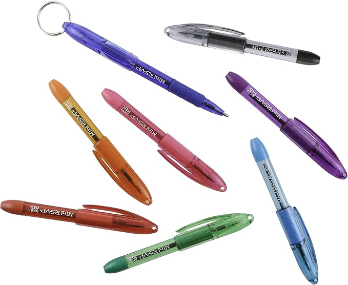 Pentel RSVP Mini Ballpoint Pen, (1.0mm) Medium Line, 24-Assorted Ink in Clear Cylinder Pack (BK91MN24M)
