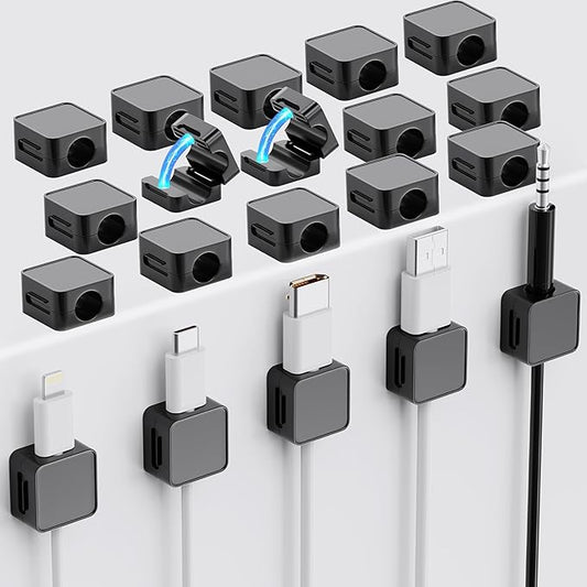 20 Pack Cord Organizer Holder, Strong Adhesive Desk Cable Management Magnetic Easy Open,Organize Phone Charging Cords Wire Holder Organizer Neatly for Home,Office,Car,Desk,Nightstand