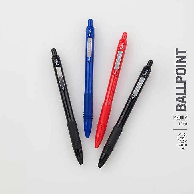 Zebra Pen Z-Grip Recycled Retractable Ballpoint Pens, 1.0mm, Blue Ink, Durable Metal Clip, 68% Recycled (GRS Certified; Global Recycled Standards), School & Office Supplies, 48-Pack (20428)