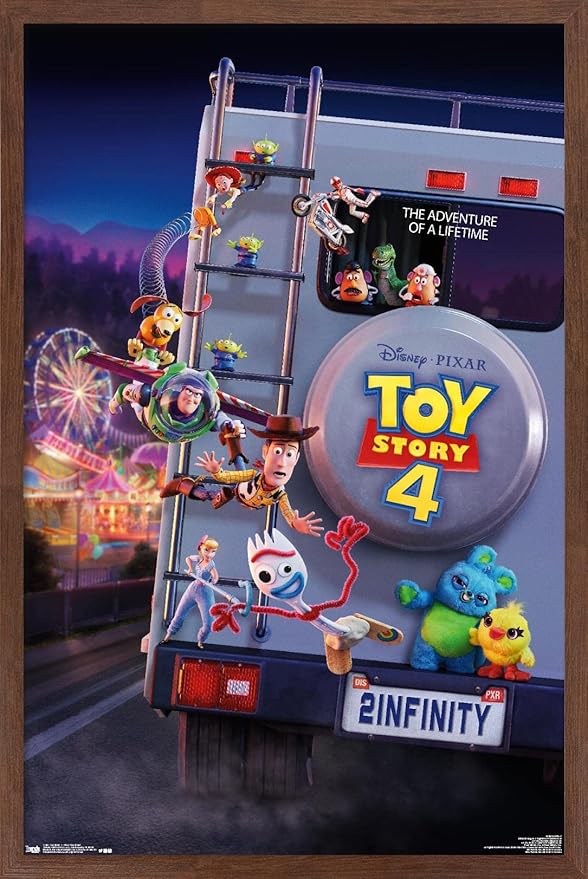 Trends International Disney Pixar Toy Story 4 - Final One Sheet Wall Poster, 14.725" x 22.375", Mahogany Framed Version
