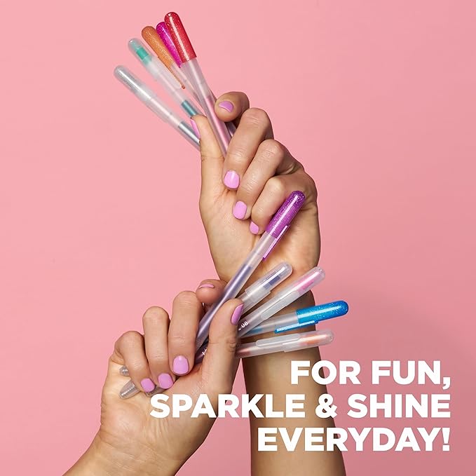 SAKURA Gelly Roll Retractable Gel Pens Colored - Metallic Gel & Medium Point - For Journaling, Art, or Drawing - With Assorted Colored Ink - 10 Pens