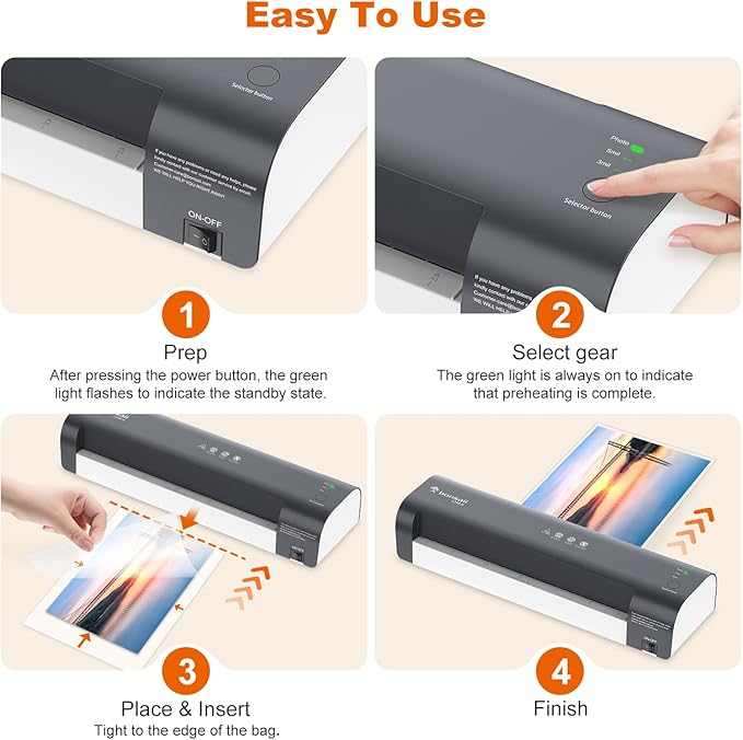 Bonsaii Laminator, 13 Inch 7-in-1 Thermal Laminator Machine with Never Jam Technology, with 40 Laminting Sheets for Home, Office, and Classroom Organization Supplies