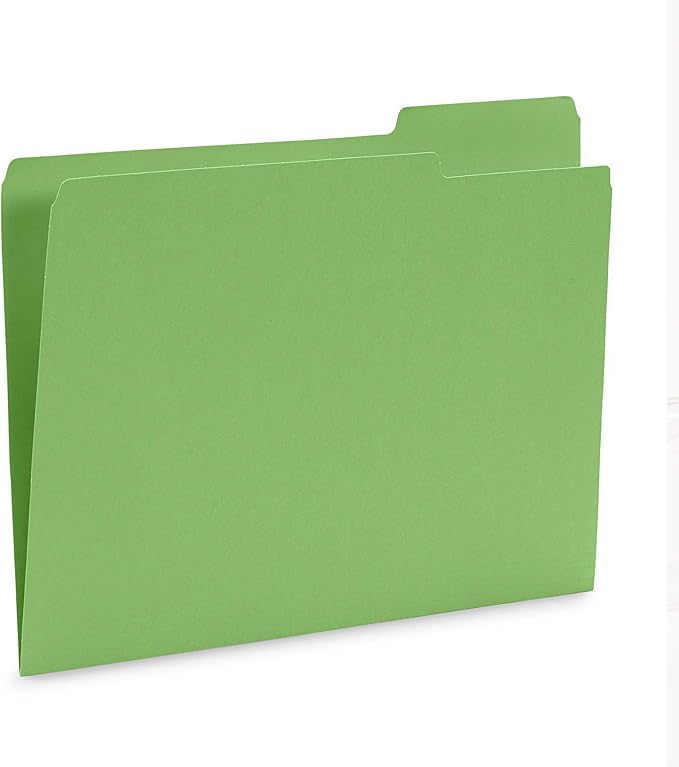 Blue Summit Supplies Ocean Tone Colored File Folders Letter Size, 1/3 Cut Top Tab File Folders, Assorted Blue and Green Colored, for Organizing and File Cabinet Storage, 100 Pack