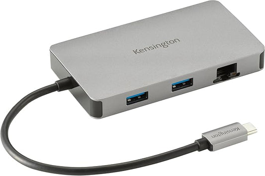 Kensington UH1450P Dual 4K Monitor USB Type C Hub, Laptop Docking Stations with Dual 1.4++ DisplayPort Ports, 85W Charging for Thunderbolt 3/4 and USB-C Devices, 2X USB-A, 1 USB Type C Port (K36900WW)