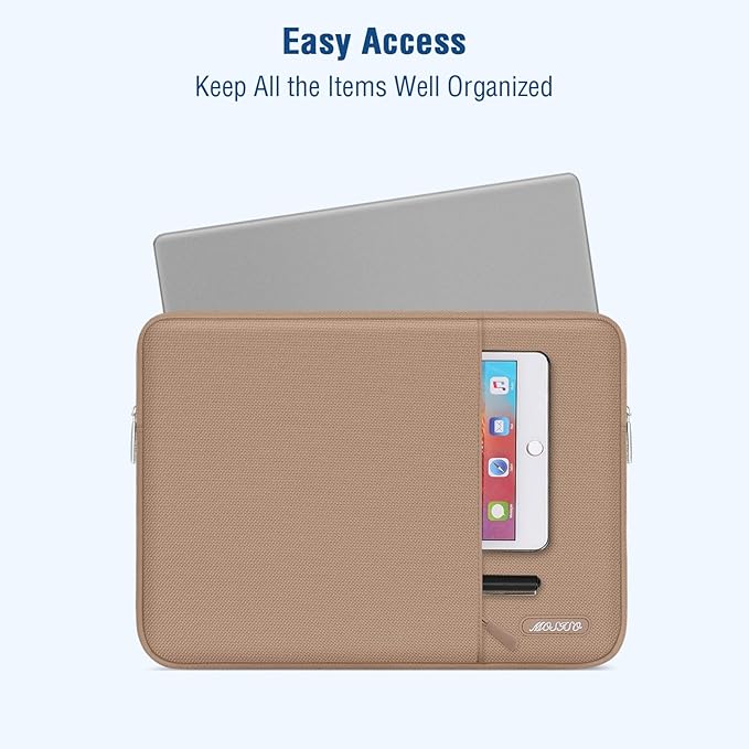 MOSISO Laptop Case 15 inch, 15 inch Laptop Sleeve Compatible with MacBook Air 15 M4 A3241 M3 A3114 M2 A2941 2025 2024 2023,Dell XPS 15,Polyester Vertical Computer Sleeve Bag with Pocket, Bronze Brown