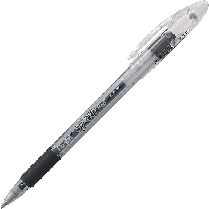 Pentel Sparkle Pop Metallic Gel Pen, 1.0mm Bold Line, Assorted Colors, Pack of 4 (K91BP4M)