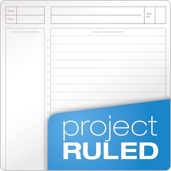 TOPS Products Journal Notetaking Planner, Wirebound, Ruled, 8-1/2"x6-3/4", Black (TOP63827) , White