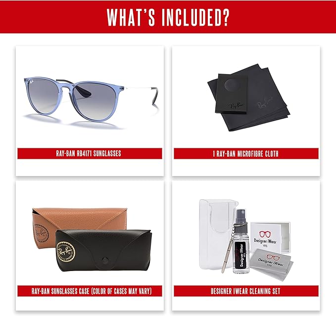 Ray-Ban RB4171 ERIKA Round Sunglasses For Women +BUNDLE with ACCESSORY EYEWEAR KIT