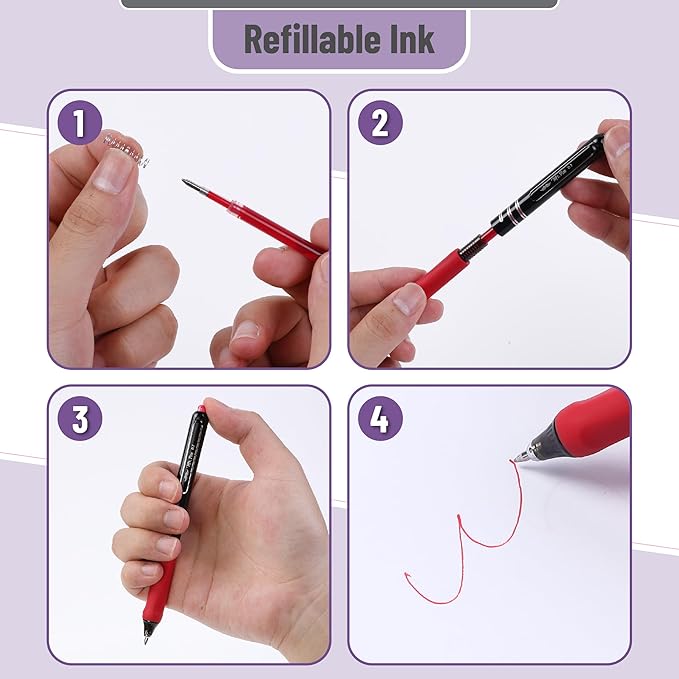 Mr. Pen- Retractable Gel Pens, 8 Pack, Vibrant Barrels, Fast Dry, Colorful Ink Gel Pens Fine Point 0.7mm