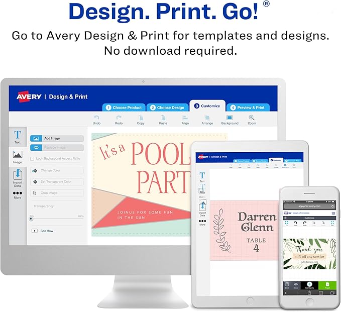 Avery Clean Edge Business Cards White | Printable | For Inkjet Printers | Sure Feed Technology | 2" x 3.5" | 90 Cards, Pack of 5