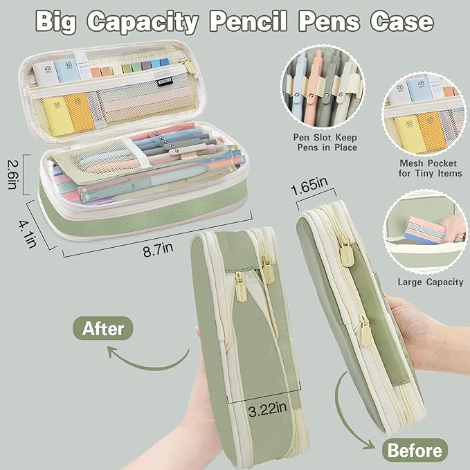 52 PCS Aesthetic School Supplies with Highlighters, Mechanical Pencils, Color Ink Gel pens, Pencil Case, Bible Study Supplies, Pens Pencils and Highlighters Set, Stationary Set for Student