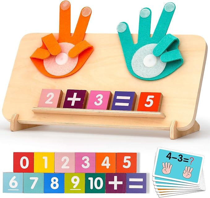 Preschool Learning Toys for Toddlers 2-4, Educational Math Manipulatives Number Counting Blocks for Kids, Montessori Toys for 3-5 Year Old Boys Girls Birthday Gifts