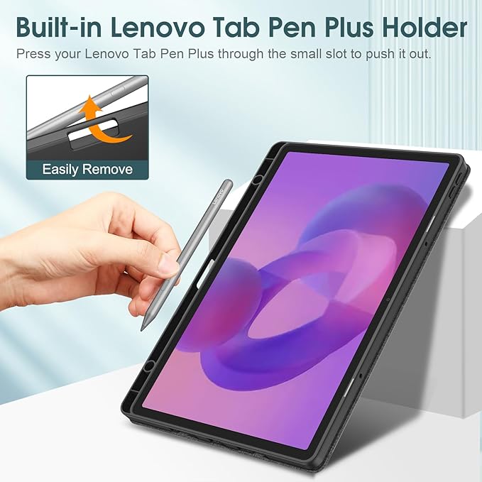 Fintie Case for Lenovo Idea Tab Pro 12.7 inch 2025 (TB-373FU/ TB-375FC) - Ultra-Thin Soft TPU Back Cover Protective Case with Pen Holder and Auto Sleep/Wake (Grey)