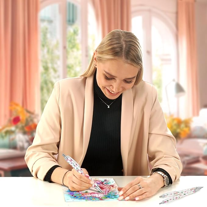 10 PCS Pink Floral Pens Flower Ballpoint Pens 0.5 mm Rollerball Tip Cute Fashionable Retractable Ballpoint Pen for Office Supplies Black Ink, Medium Point (Pink Flower, 10)