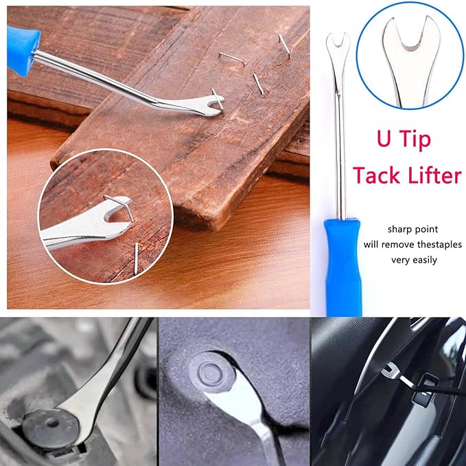 4pcs Upholstery Staple Remover Tool,Nail Remover Tool With Nail Puller Pliers Tack Puller, Staple Remover,Staple Puller Remove Nails From Furniture Floor Wall Wooden Case Picture (4)