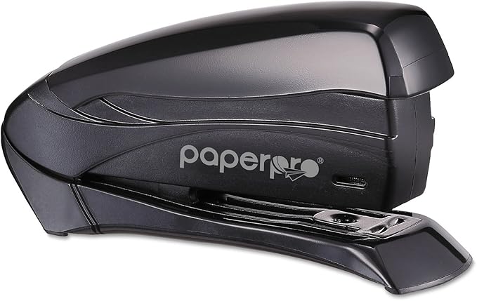 Bostitch Office Inspire Stapler, 15 Sheet Capacity, One Finger Use, No Effort, Spring Powered Stapler, Black