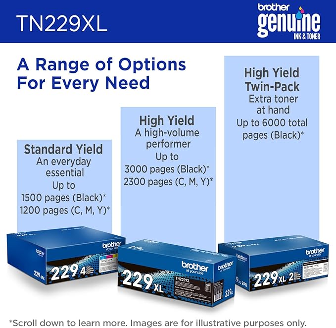 Brother Genuine TN229XLC Cyan High Yield Printer Toner Cartridge - Print up to 2,300 Pages(1)