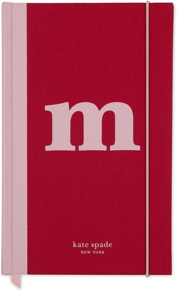 kate spade new york Just Mine Notebook Journal, Monogram Cloth Hardcover Journal, 8.25" x 5.25", Diary Includes 168 Lined Pages, (M)