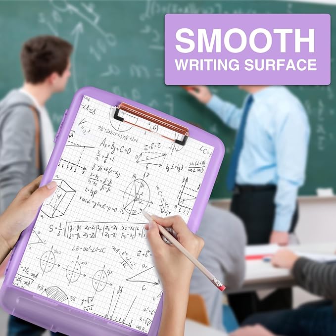 Sooez Clipboard with Storage, High Capacity Nursing Clipboard with Pen Holder, Clip Boards 8.5x11 with Storage, Low-Profile Clip, Lightweight Plastic Clipboard for Teachers, Lawers, Office Workers