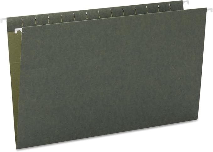 Smead Hanging File Folder, No Tabs, Legal Size, Standard Green, 25 per Box (64110)