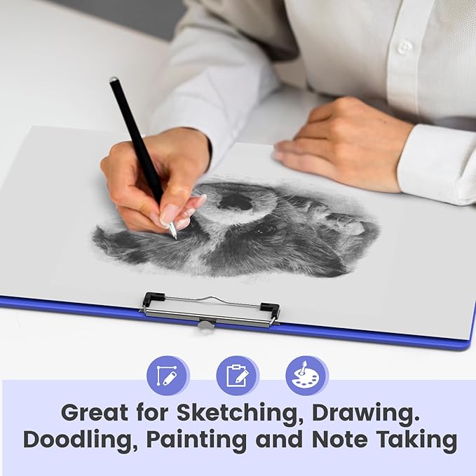 Extra Large 11x17 Clipboards, Plastic Blues Drawing Boards, Horizontal Clip Board, Landscape Layout. Suitable for Watercolor, Sketching, Painting. Art & Drafting Supply