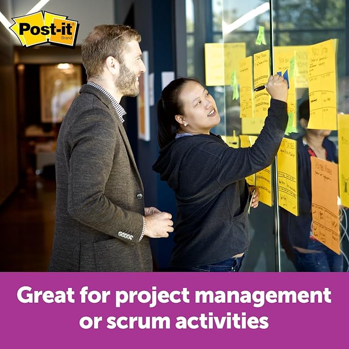 Post-it Super Sticky Big Notes, 11 in x 11 in, 1 Pad, 2X The Sticking Power, Yellow, Recyclable (BN11)