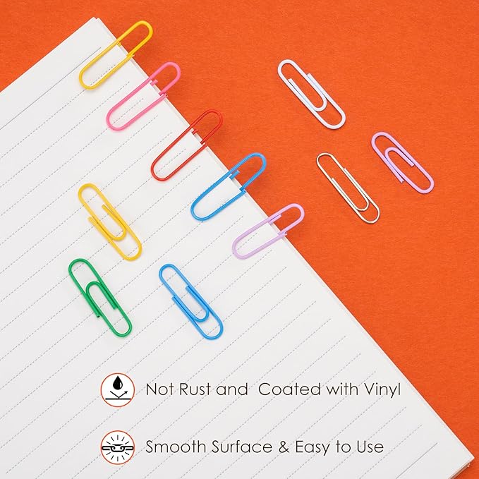 284 PCS Office Clips Set Small Medium Large Binder Clips and Paper Clips Colored Assorted Sizes for Home, School and Office Supplies