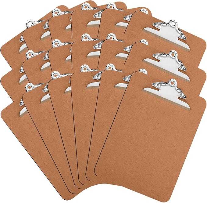 HERKKA 18 Pack Hardboard Office Clipboards - A4 Letter Size, ECO Friendly