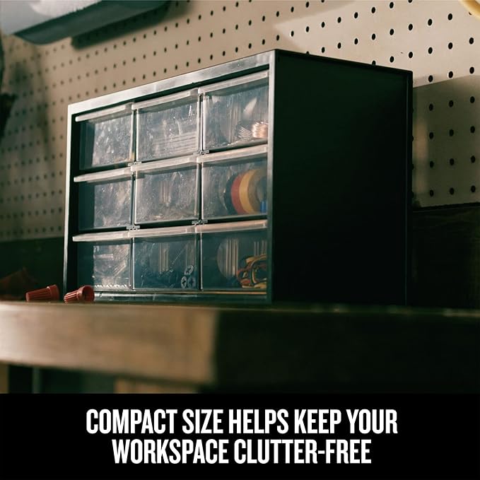CRAFTSMAN Plastic Storage Organizer Bin System, 9 Compartment, Modular, Home Office (‎CMST40709)