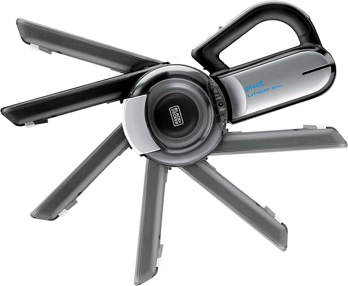 BLACK+DECKER dust buster PIVOT VAC Handheld Vacuum Cordless, Car Vacuum Portable Rechargeable, Extendible Crevice Tool and 200 Degree Pivoting Nozzle, Strong Suction, Lightweight (BDH2000PL)