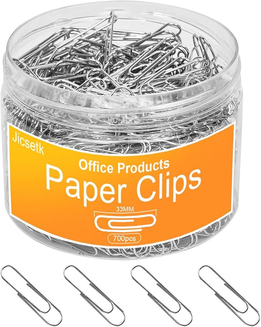 Medium Paper Clips,Paper Clip Medium Size,700 Pcs Clips Office Supplies for Paperwork Ideal for Home, School and Teacher Supplies.