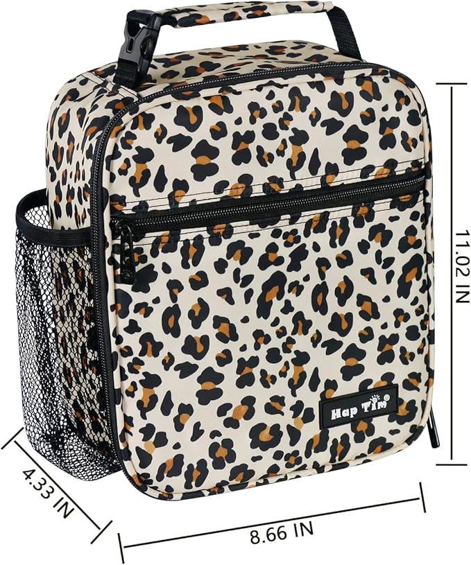 Hap Tim Insulated Lunch Bag Women, Reusable Lunch Box for Women, Adluts Lunchbox for Office Work, Portable Lunchbag, Leopard Print（18654-LP）