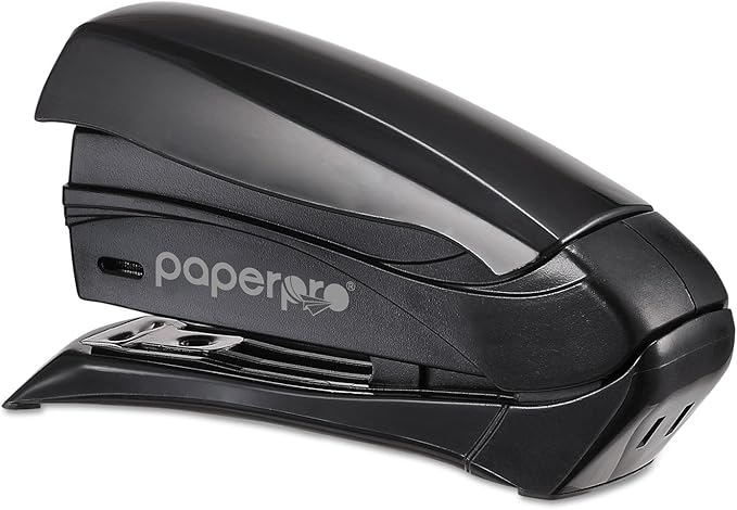 Bostitch Office Inspire Stapler, 15 Sheet Capacity, One Finger Use, No Effort, Spring Powered Stapler, Black