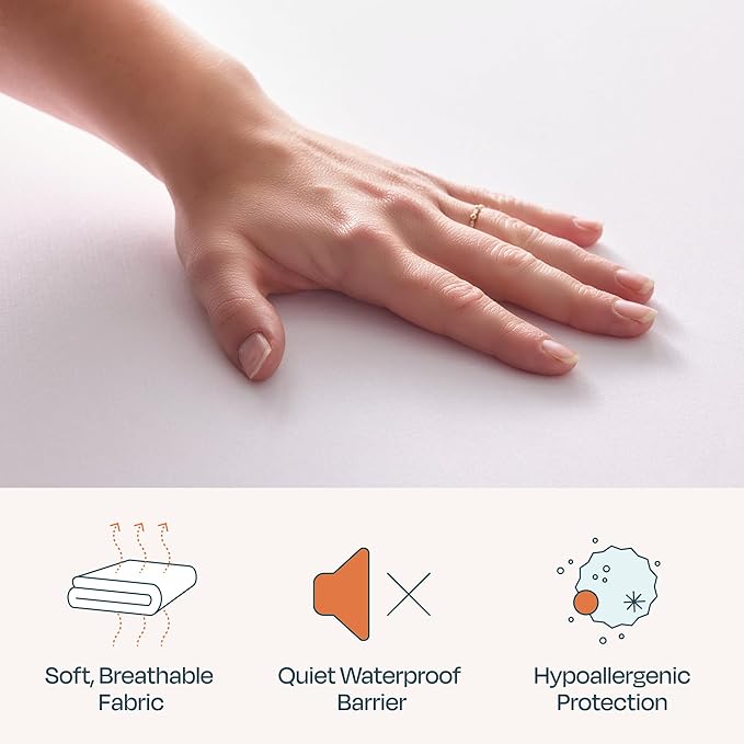 Linenspa 5-Sided Waterproof Mattress Protector – Breathable, Fitted Sheet Style, Machine Washable – King Size Mattress Protector, White
