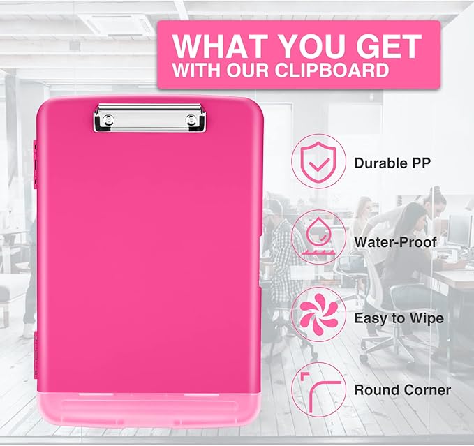 Sooez Clipboards with Storage, High Capacity Clip Boards 8.5x11 with Storage, Heavy Duty Nursing Clipboard Folder, Plastic Clipboard with Pen Holder for Women Teachers Work, School & Office Supplies