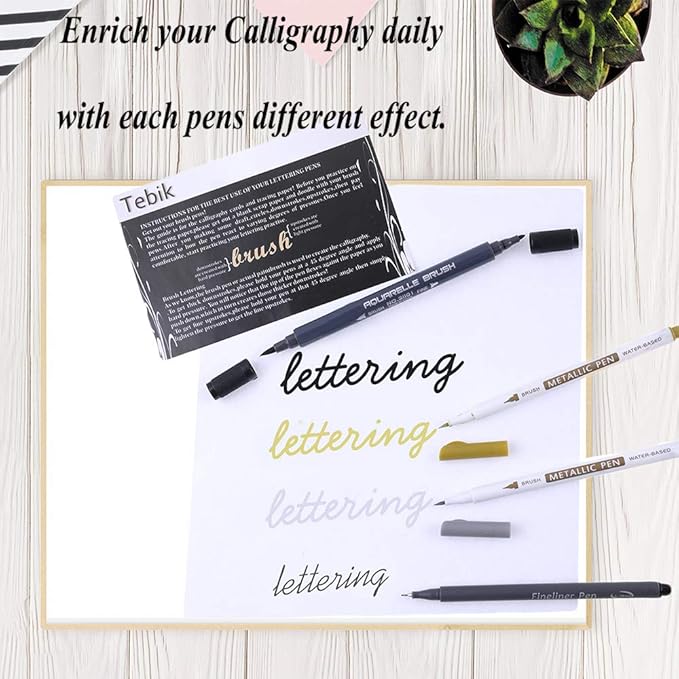 Calligraphy Pens Set, 22 Pack Hand Lettering Pens Kit, Calligraphy Markers with for Beginners Writing, Journaling, Signature, Art Drawing, Illustrations, Card Making, Design